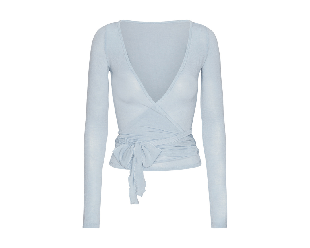 Exercere Blouses Ballet Wrap Blouse - Powder Blue